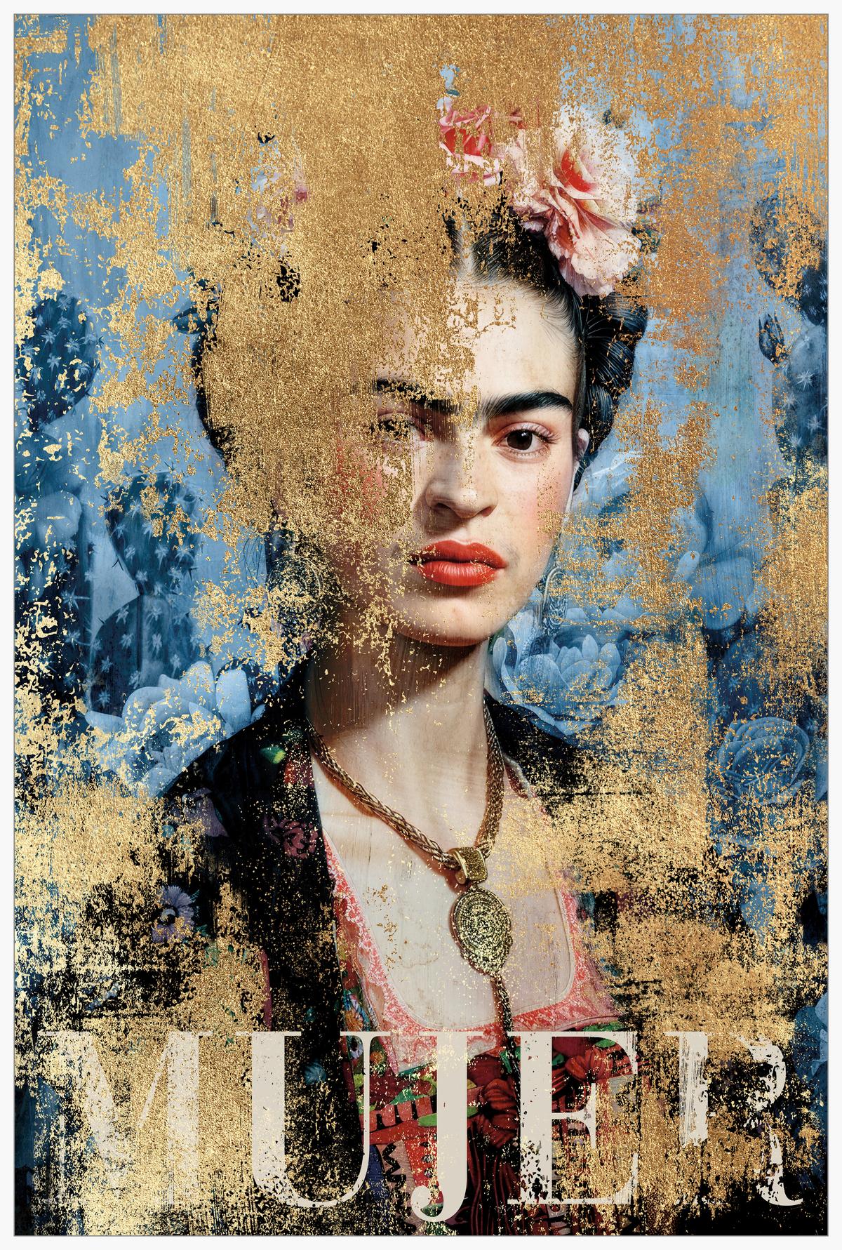 Obraz na plátně Denise, ca. 60/90cm - bílá/modrá, Moderní, kompozitní dřevo/textil (60/90cm) - Premium Living