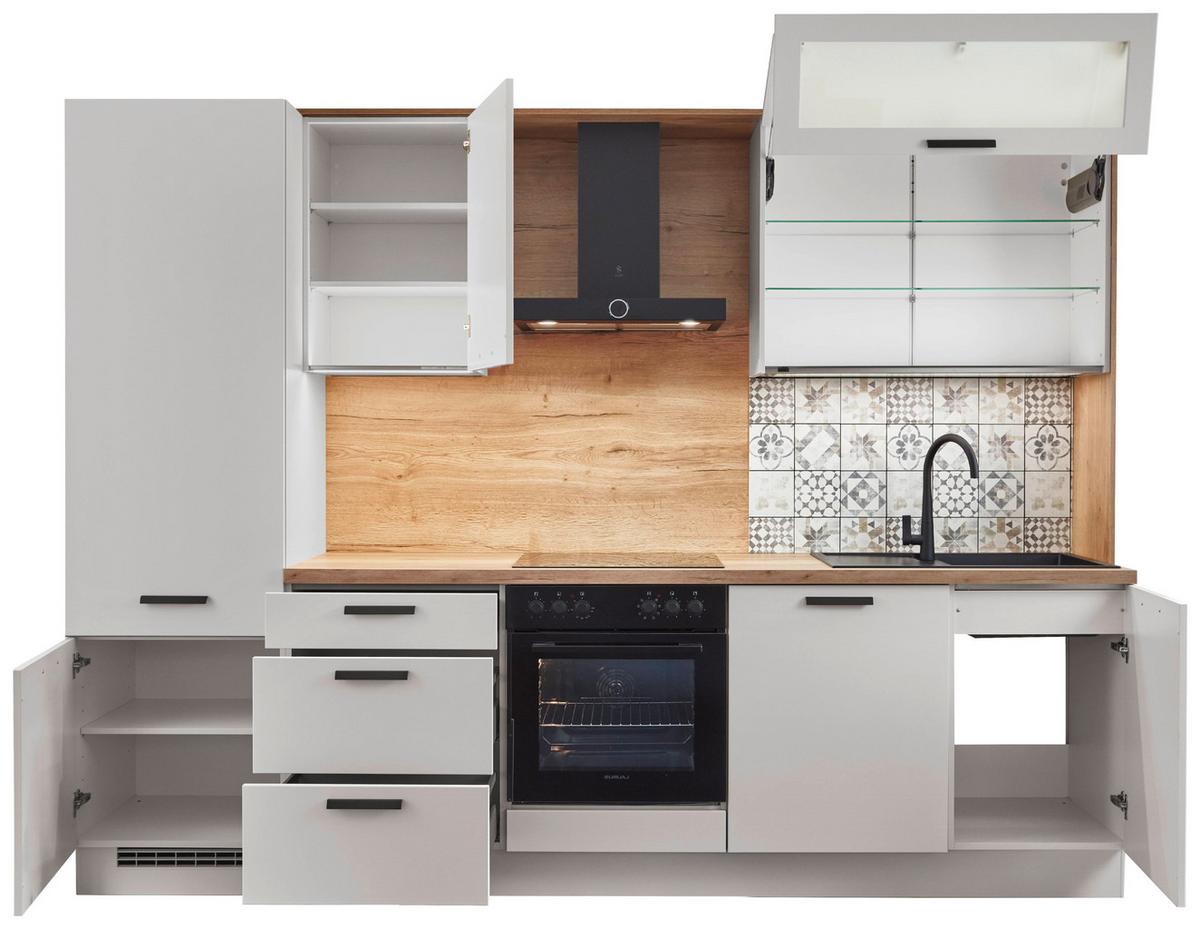 Küchenblock Sofia - Eichefarben/Magnolie, Design, Holzwerkstoff (293cm) - Vertico