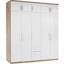 Kleiderschrank Wien 226cm - Eichefarben/Weiß, KONVENTIONELL, Holzwerkstoff (226/212/54cm) Kleiderschrank Wien 226cm - Eichefarben/Weiß, KONVENTIONELL, Holzwerkstoff (226/212/54cm)