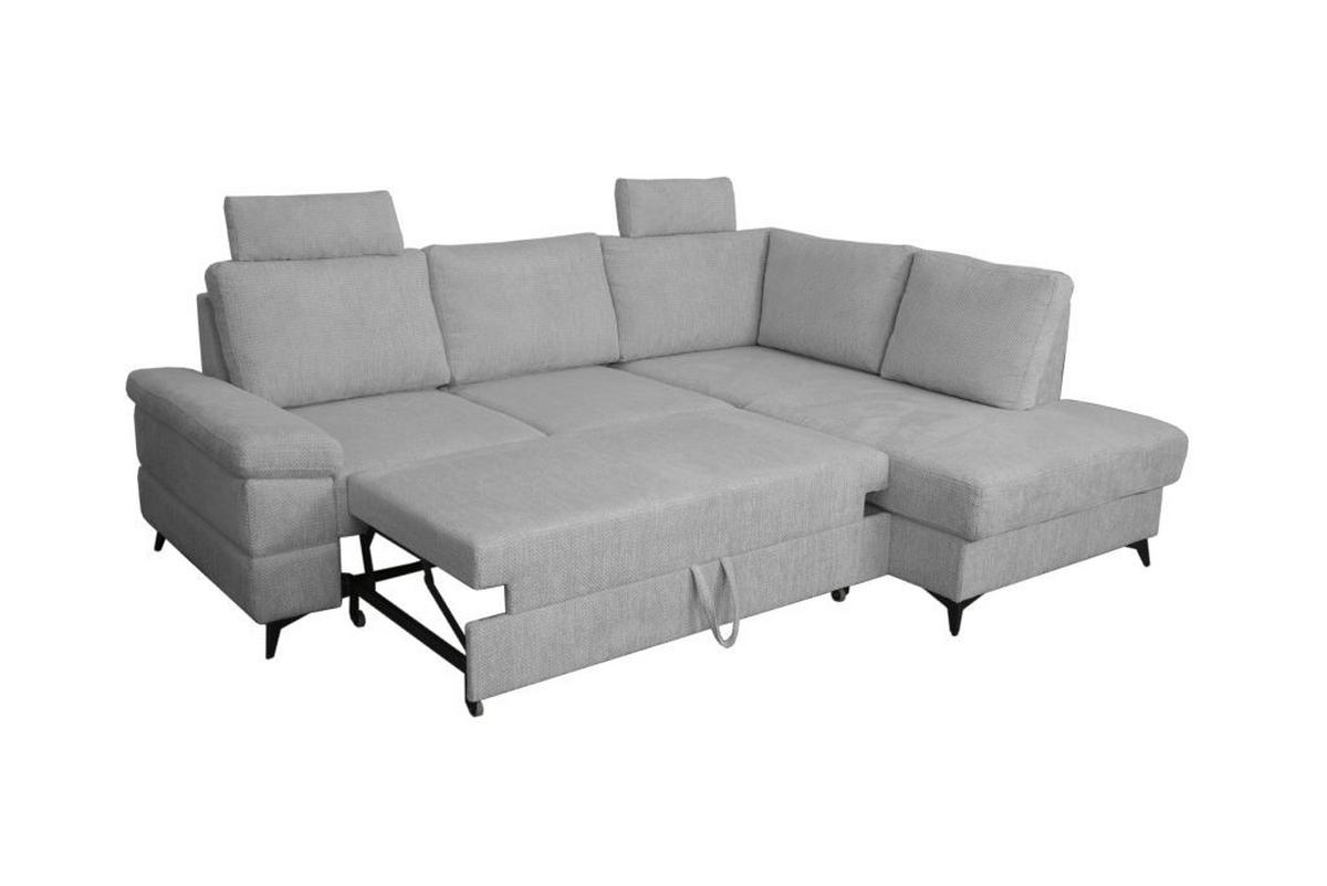 Rohová sedačka SARA L, pravá, sivočierna - čierna/sivá, Basics, kov/textil (250/189cm) - Ondega