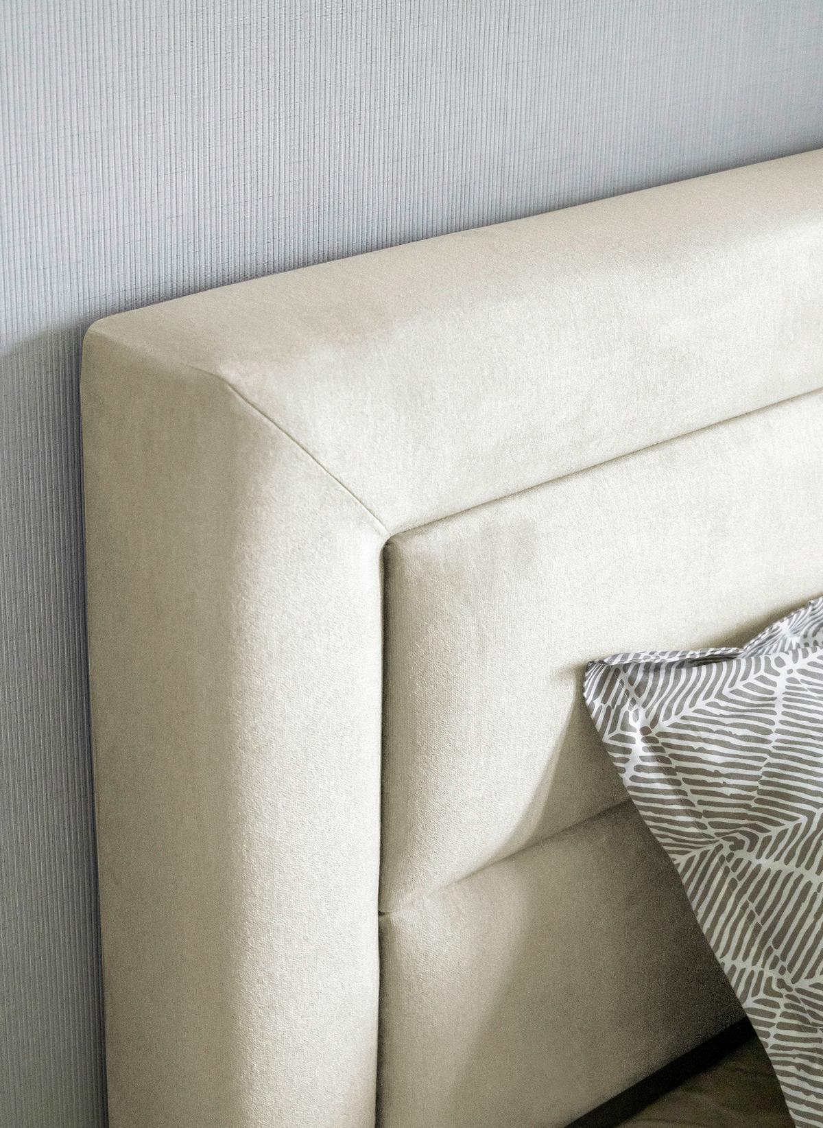 Boxbett Vivre Creme Lf: 180x200 cm - Silberfarben/Creme, MODERN, Holz/Textil (180/200cm) - MID.YOU