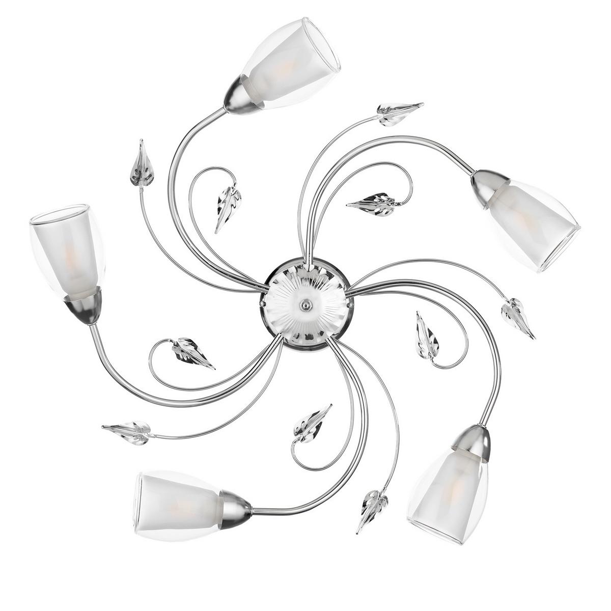 Deckenleuchte Luci Chromfarben D: 60 Cm - Chromfarben, Basics, Glas/Metall (60/20cm)