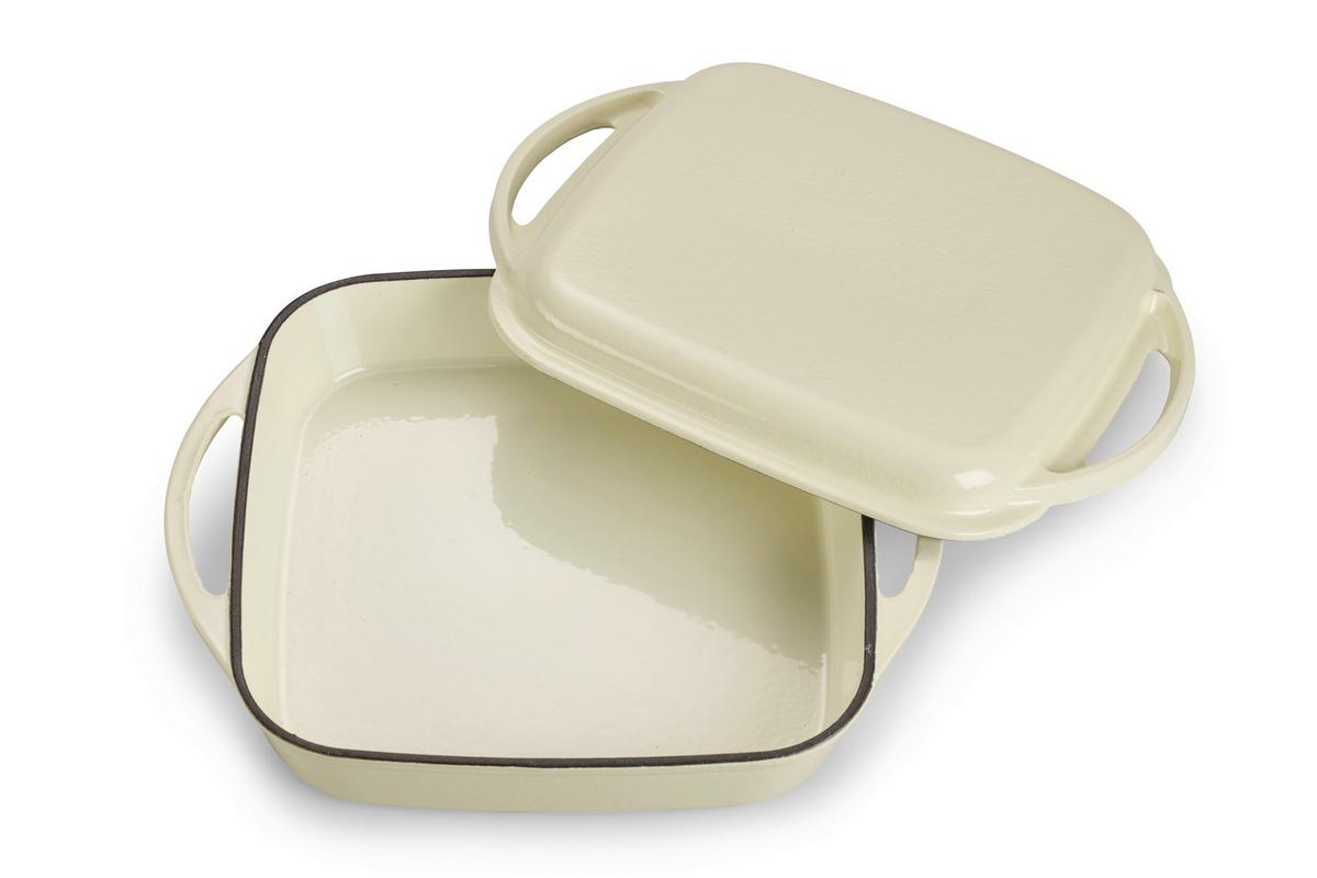 Bräter mit Deckel B/H/T: ca. 25,5x6x31 cm - Creme, Basics, Metall (25,5/6/31cm) - Echtwerk