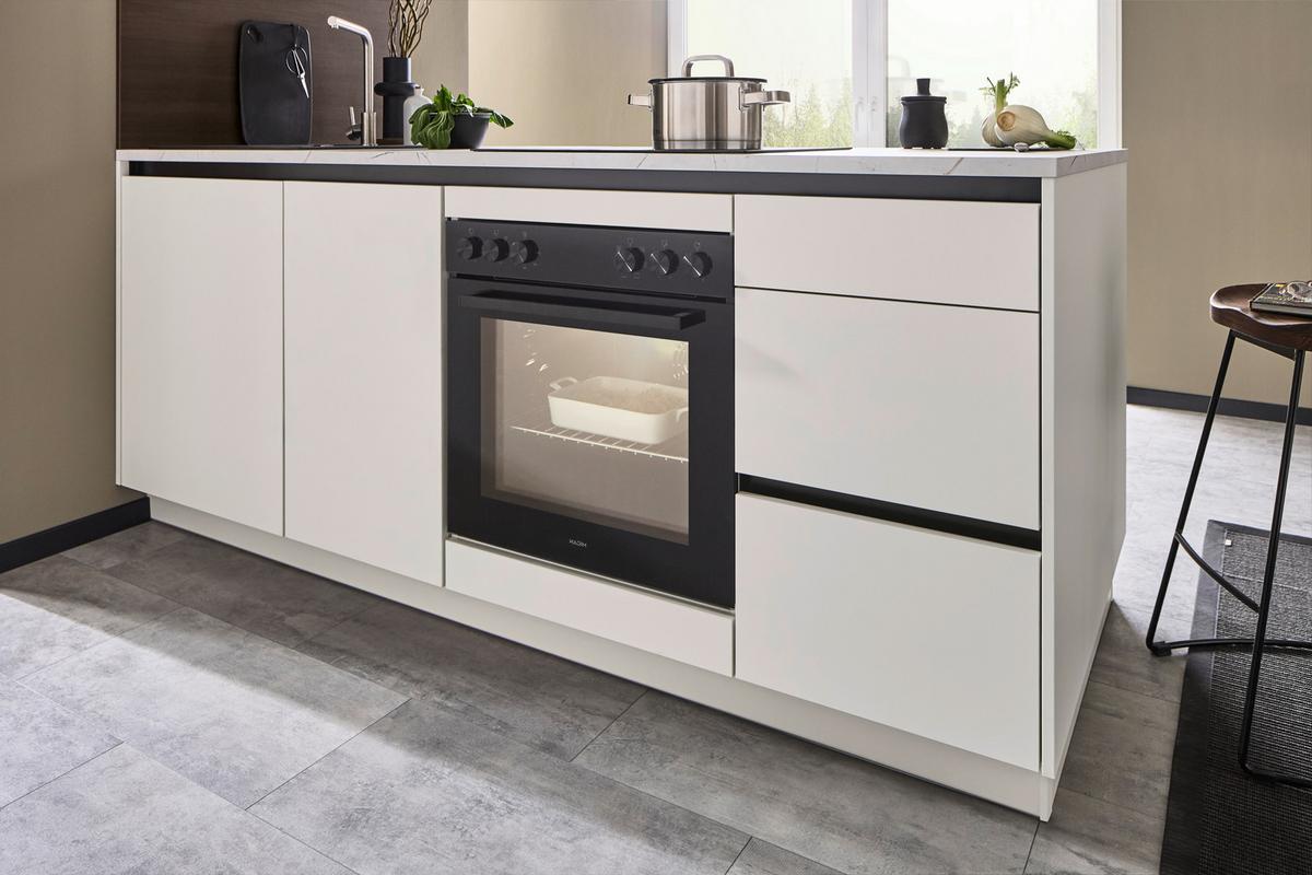 Einbauküche Ip 3150 - Nussbaumfarben/Weiß, MODERN, Holzwerkstoff (226,4cm) - Impuls