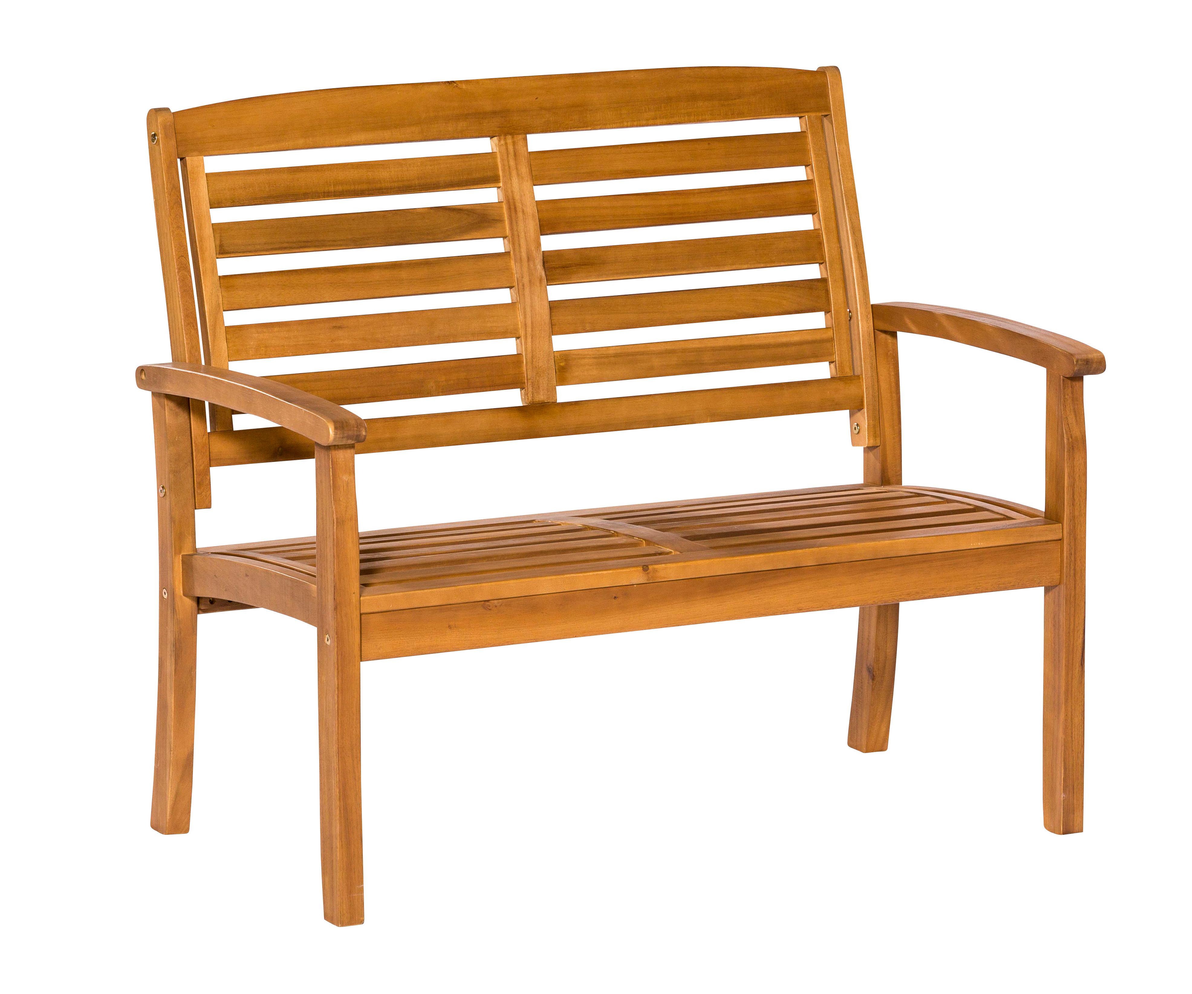 Gartenbank Echtholz 2-Sitzer Paraiba mit Rückenlehne - Akaziefarben, ROMANTIK / LANDHAUS, Holz (110/92/62cm) - Gardenson