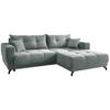 Ecksofa Restato Hellblau S: 246/177 cm - Schwarz/Hellblau, MODERN, Holz/Textil (246/177cm) - MID.YOU