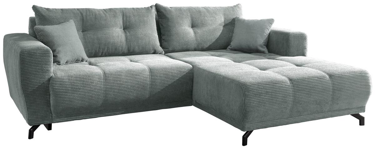 Ecksofa Restato Hellblau S: 246/177 cm - Schwarz/Hellblau, MODERN, Holz/Textil (246/177cm) - MID.YOU
