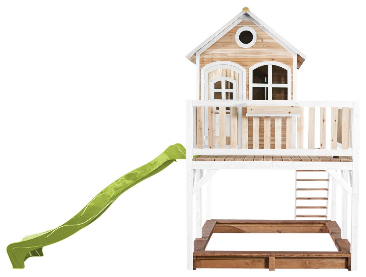 Spielturm A030.151.11 - Hellgrün/Braun, KONVENTIONELL, Holz (377/291/255cm) - Ambia Garden