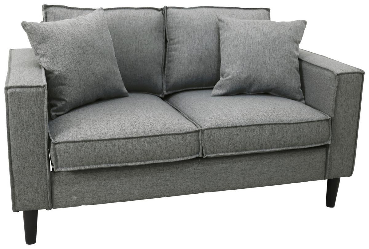 2-sitzer-sofa Beluna Hellgrau B: 141,5 Cm - Hellgrau/Schwarz, Basics, Textil (141,5/84/83cm) - P & B