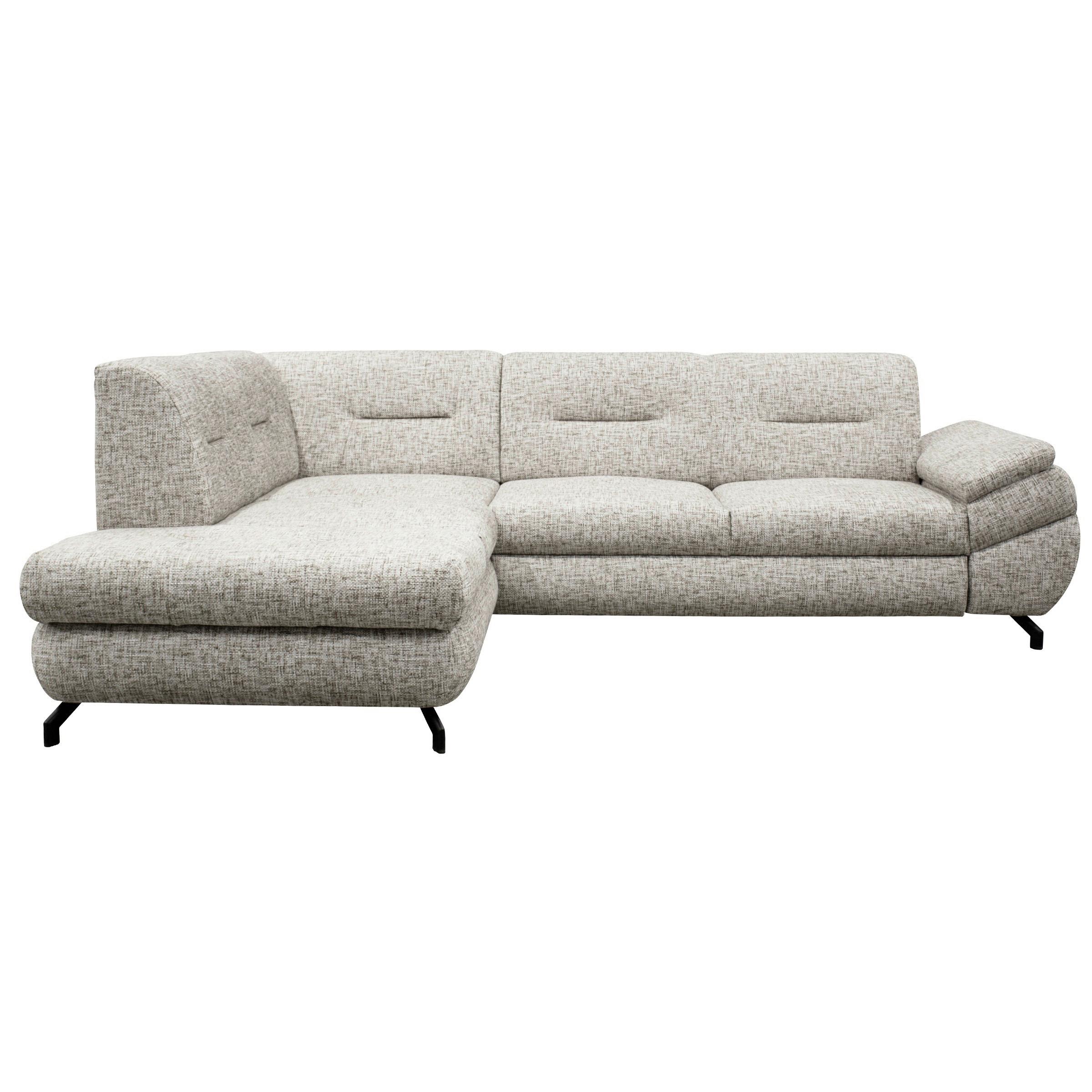 Ecksofa Imo Beige 201x274 cm - Beige/Schwarz, Design, Textil (201/274cm) - MID.YOU