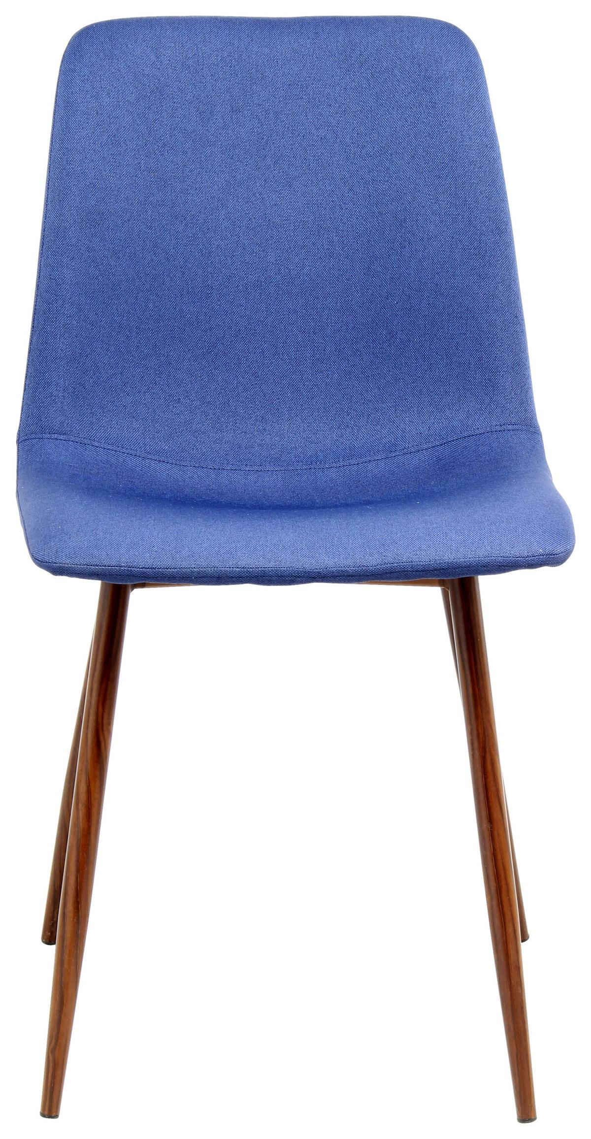Stuhl-set Maggie 100 Blau - Blau/Braun, Design, Textil/Metall (46.5/84.5/55cm) - Kayoom