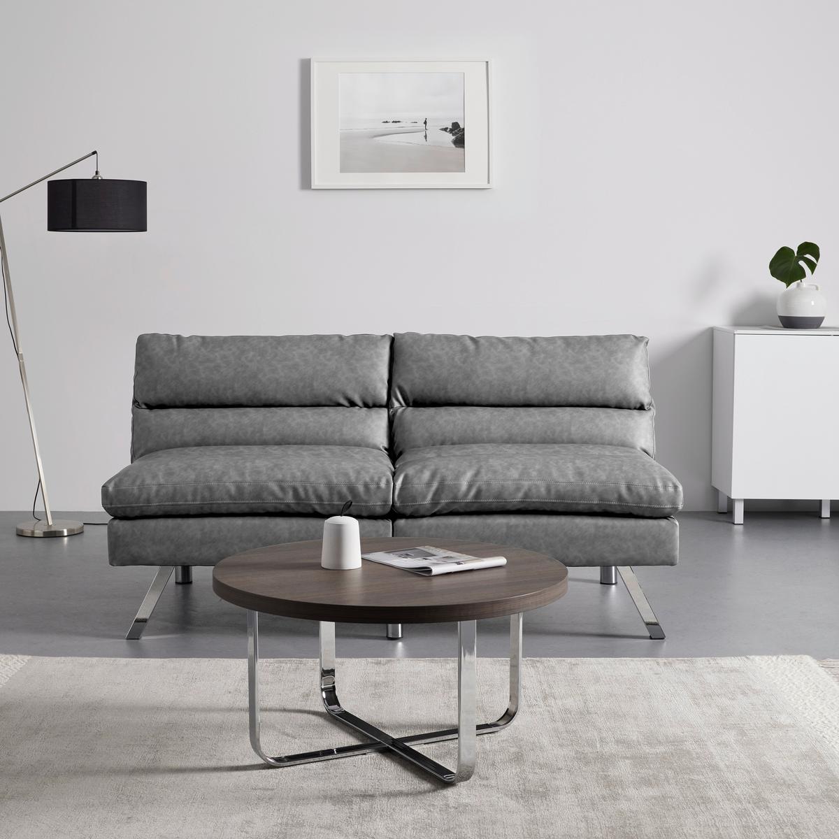 Pohovka LIA svetlá sivá - svetlosivá/chrómová, Modern, drevo/textil (171/112/53cm) - Bessagi Home