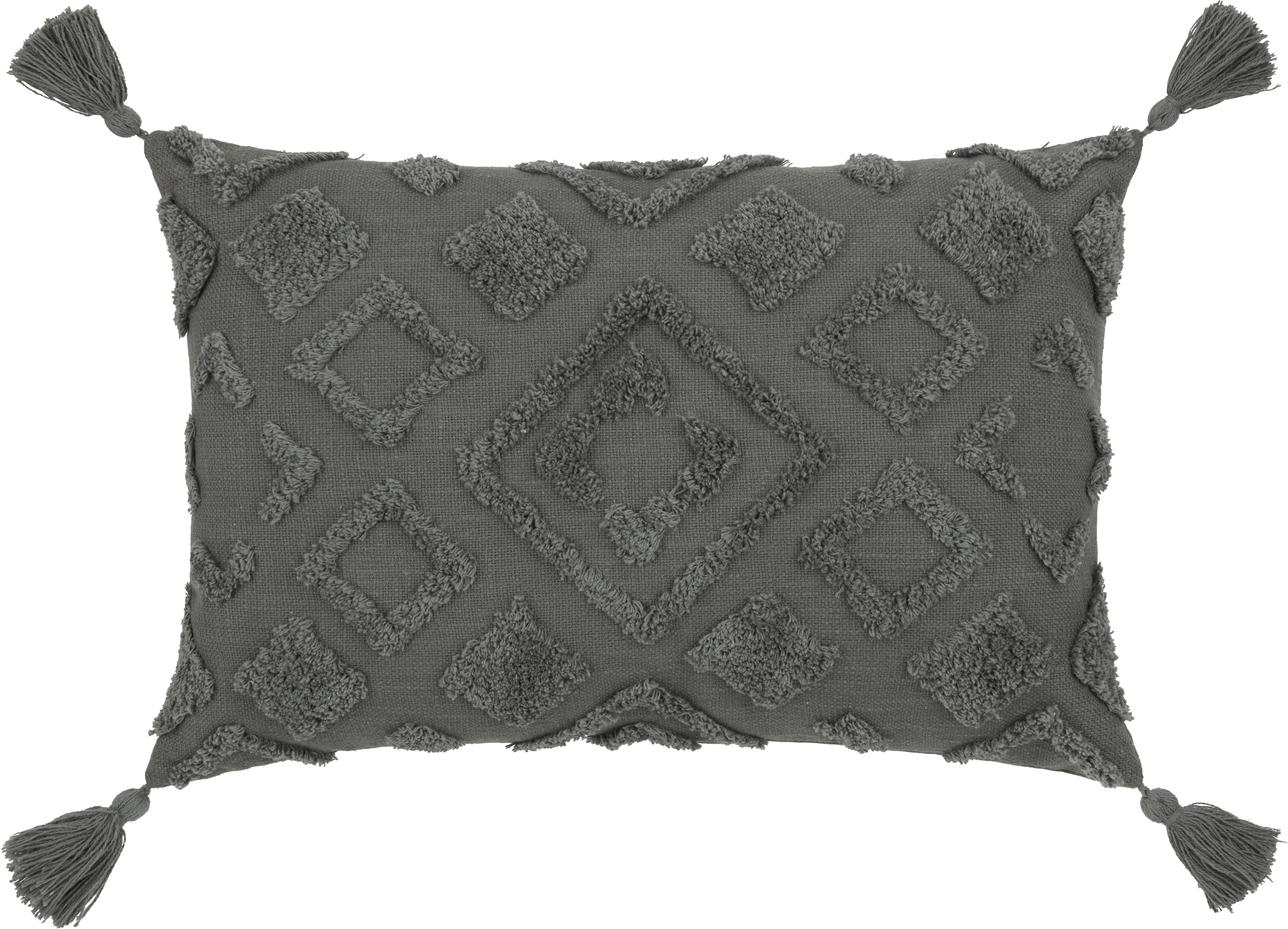 Dekoračný Vankúš Ibiza, 40/60cm, Antracitová - antracitová, Moderný, textil (40/60cm) - Premium Living