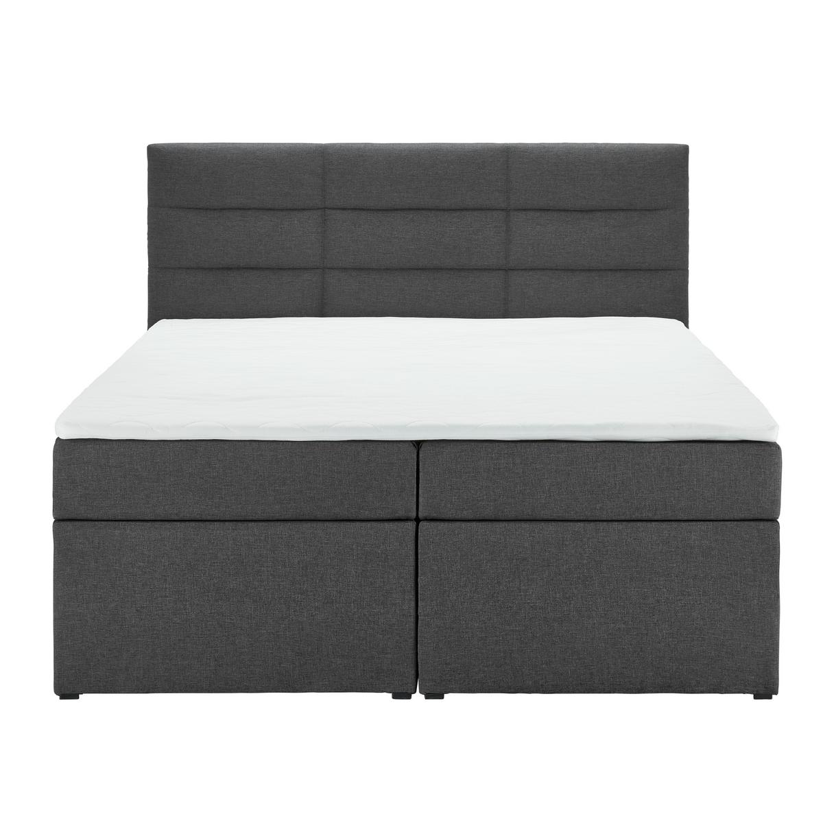 Manželská boxspring posteľ Lisa, 140x200, sivá - čierna/tmavosivá, Modern, drevo/kompozitné drevo (140/200cm) - Bessagi Home