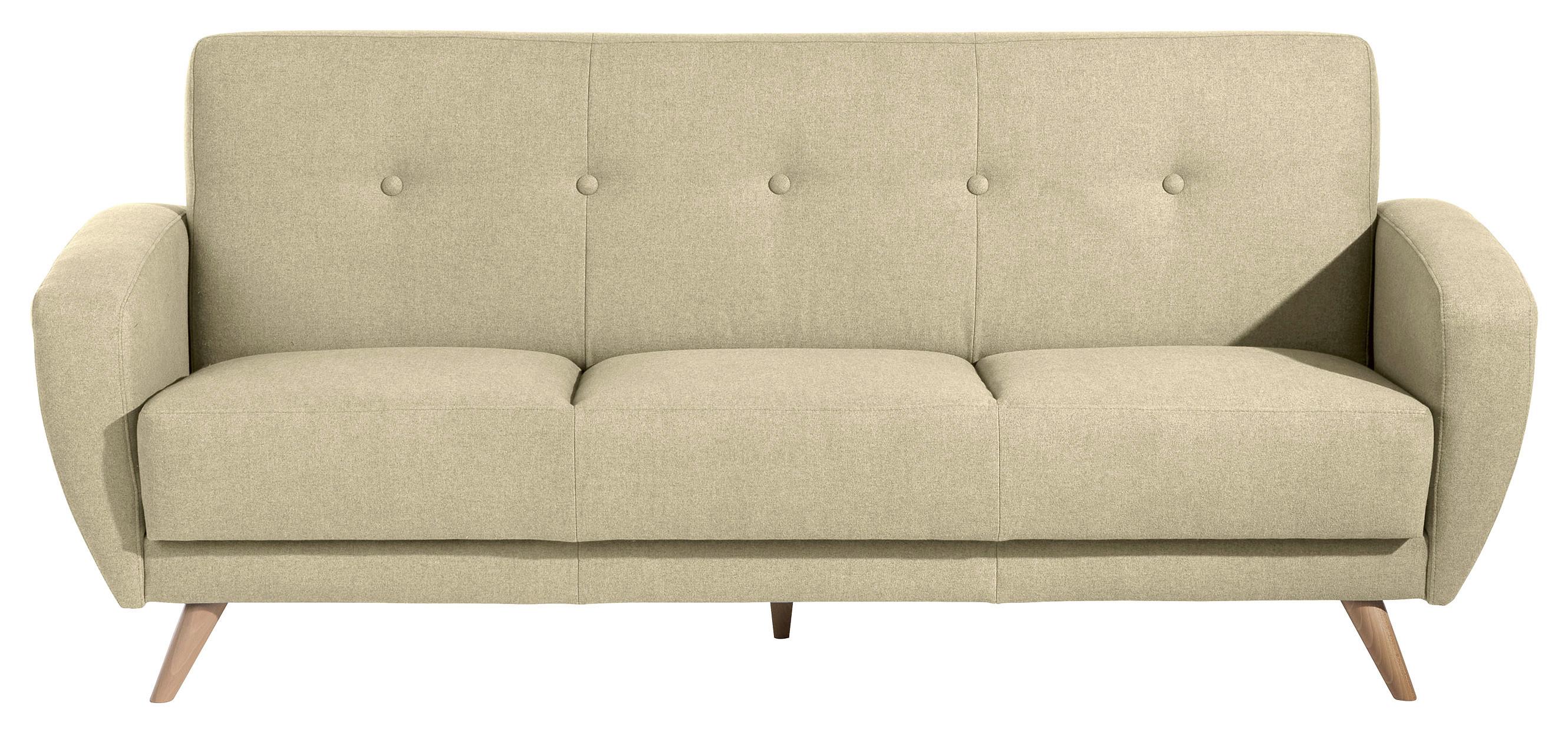 3-Sitzer-Sofa Jerry Beige - Beige/Naturfarben, Design, Textil (208/85/82cm) - Max Winzer