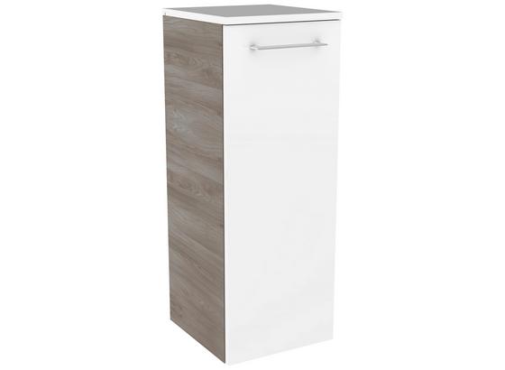 Midischrank Lima B:31cm Weiß/esche Dekor - Eschefarben/Weiß, MODERN, Glas/Holzwerkstoff (30,5/81/32cm) - Fackelmann Midischrank Lima B:31cm Weiß/esche Dekor - Eschefarben/Weiß, MODERN, Glas/Holzwerkstoff (30,5/81/32cm) - Fackelmann