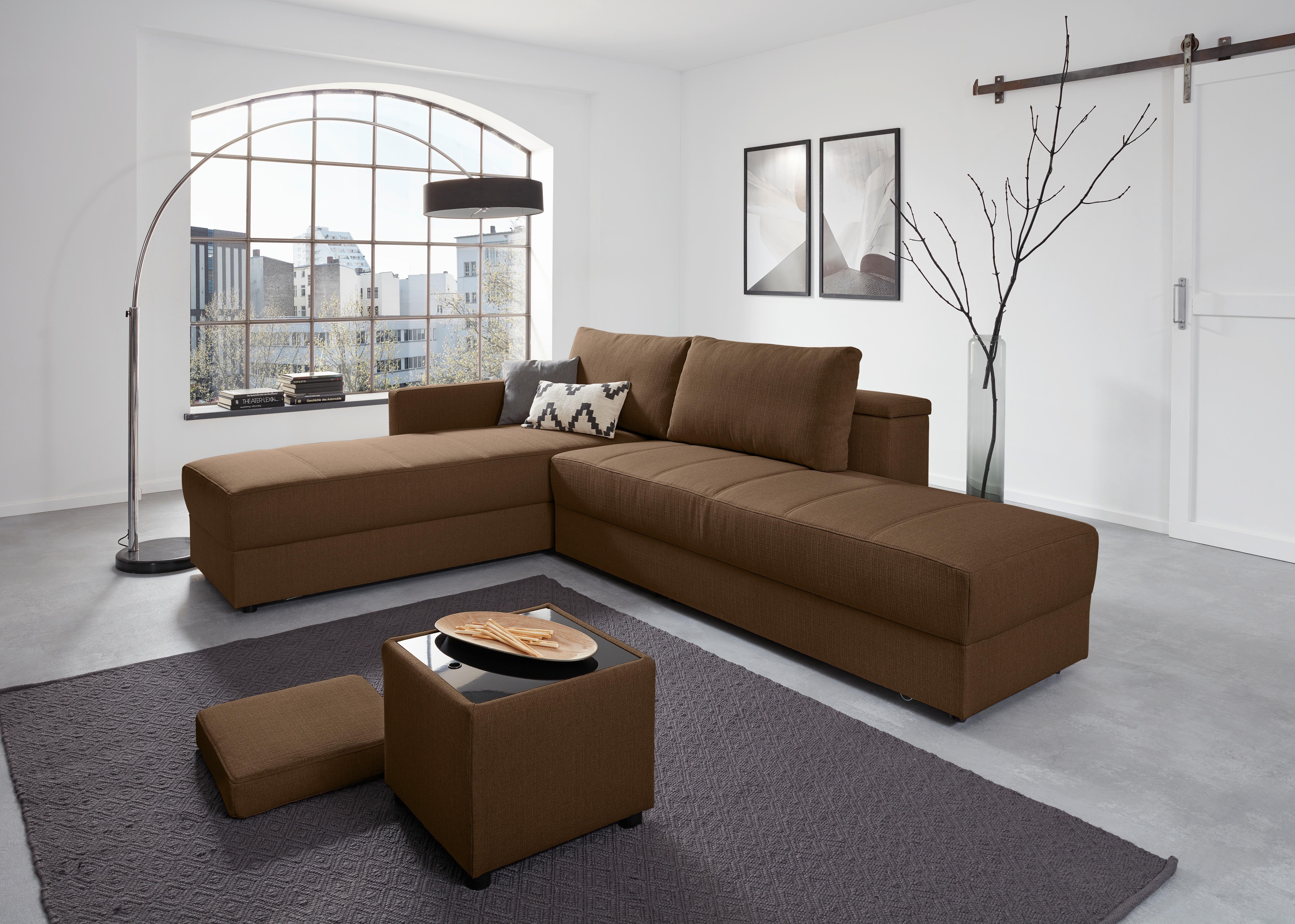 Ecksofa Looks Iii - Dunkelbraun/Schwarz, Design, Textil (287/229cm) - LOOKS by W.Joop
