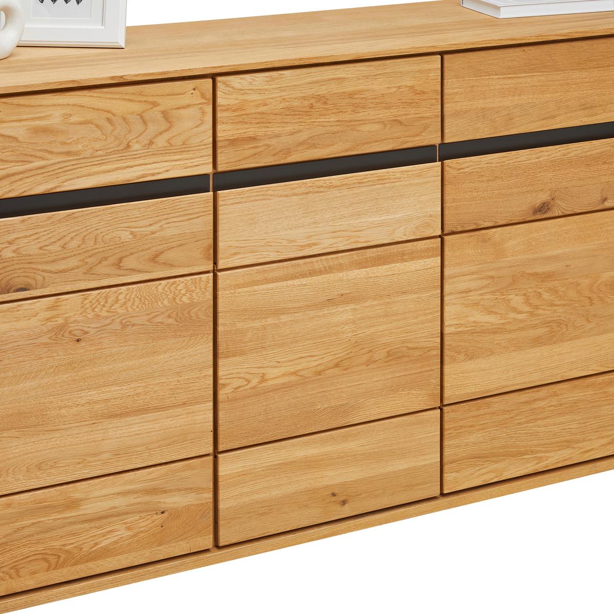 Komoda LOLA dub masiv - Lifestyle, kov/dřevo (162,5/82,5/40,5cm) - ecoTree