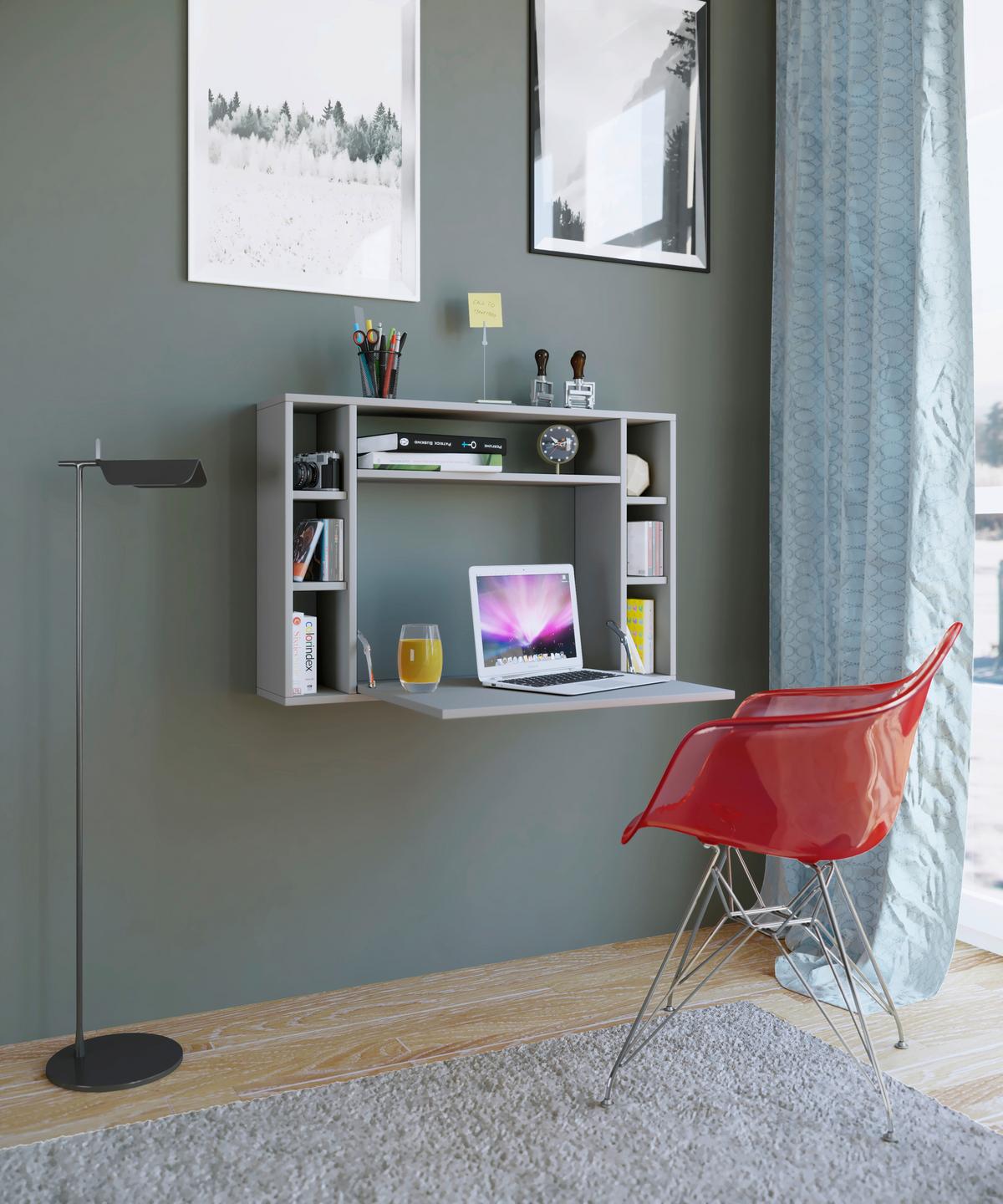 Laptoptisch Ausklappbar B: 90 cm Wandila, Grau - Grau, KONVENTIONELL, Holzwerkstoff (90/20/60cm) - MID.YOU