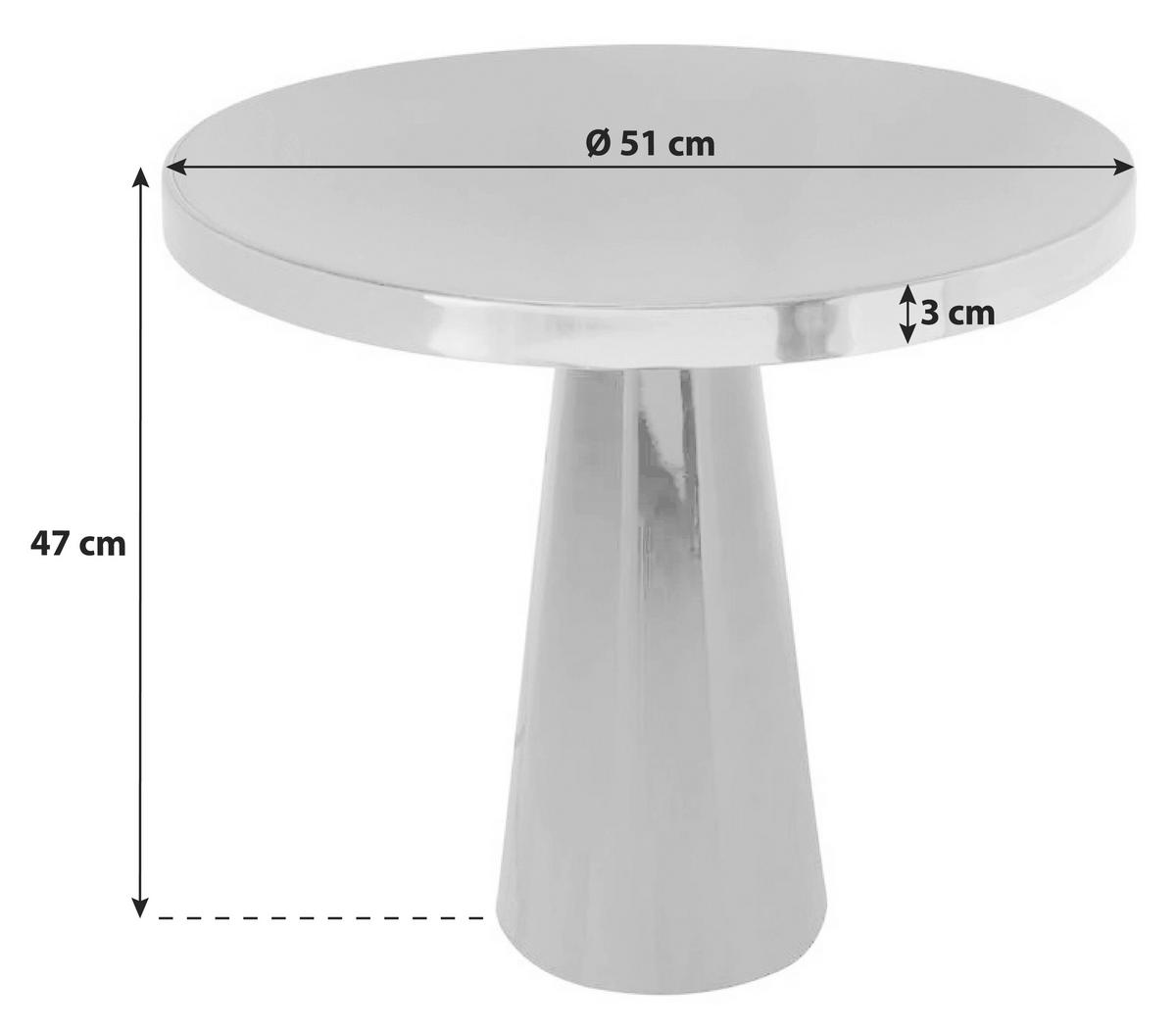 Beistelltisch Art Deco Silberfarben/Beere - Beere/Silberfarben, Trend, Metall (51/51/47cm) - Kayoom