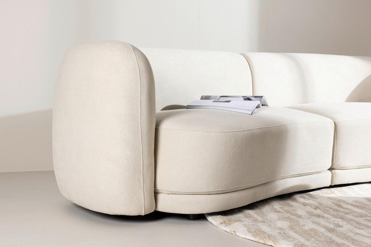 2-SITZER-SOFA Cielo Weiß B: 268cm - Weiß, MODERN, Textil/Metall (268/80/91cm) - Livetastic