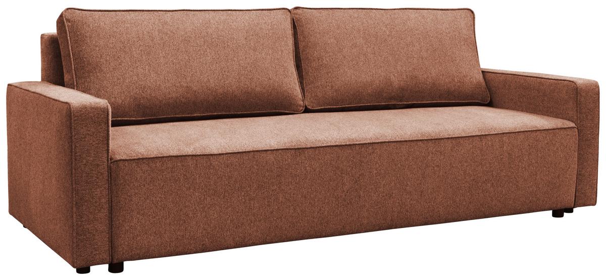 Rozkladacia pohovka NERA, červenohnedá tk. MATANA - červenohnedá, Modern, textil/plast (232/90/100cm)