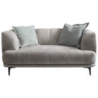 2-Sitzer-Sofa Lou Graubraun, 166 cm - Graubraun/Schwarz, Design, Textil (166/77/106cm) - MID.YOU