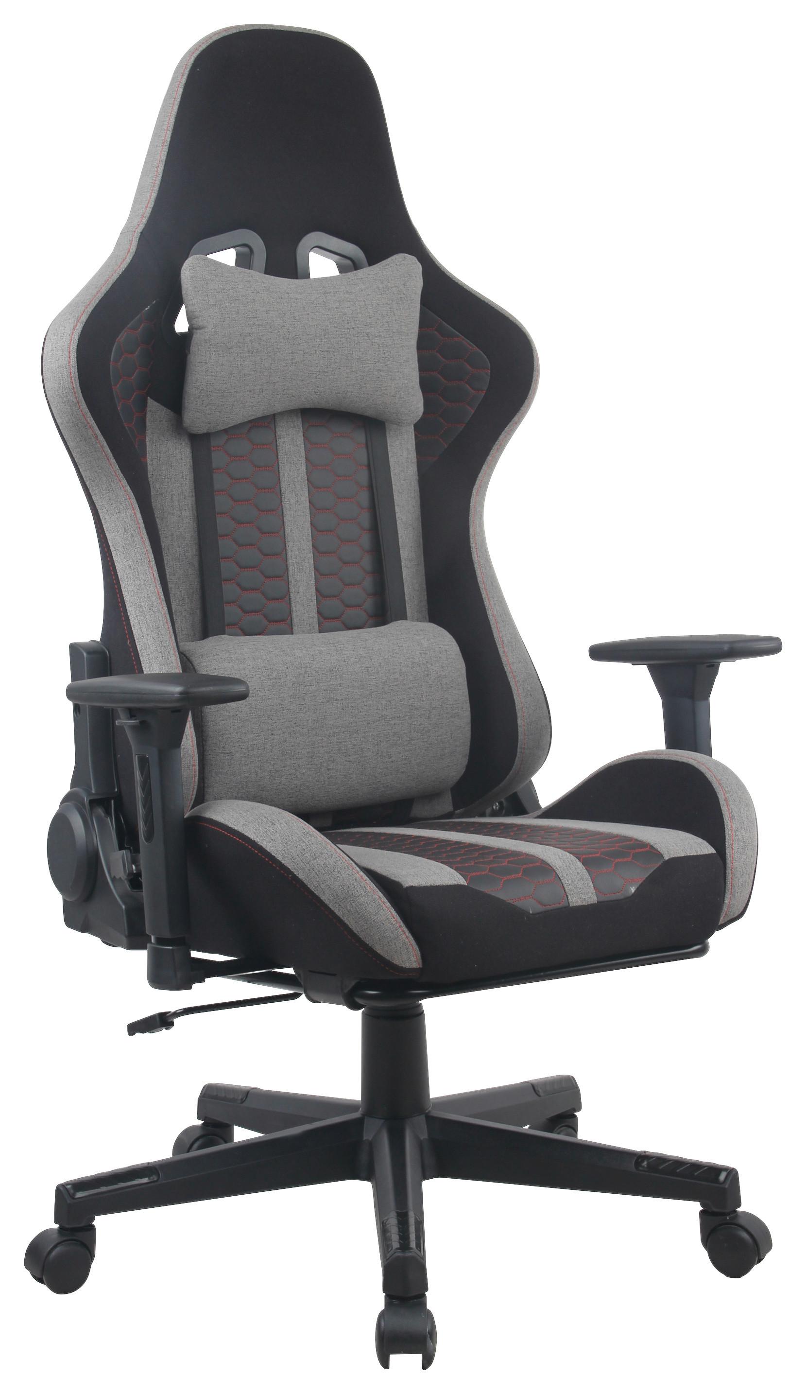 Gaming Stuhl Carlos Rückenkissen Schwarz - Rot/Schwarz, MODERN, Kunststoff/Textil (63/114/62cm)