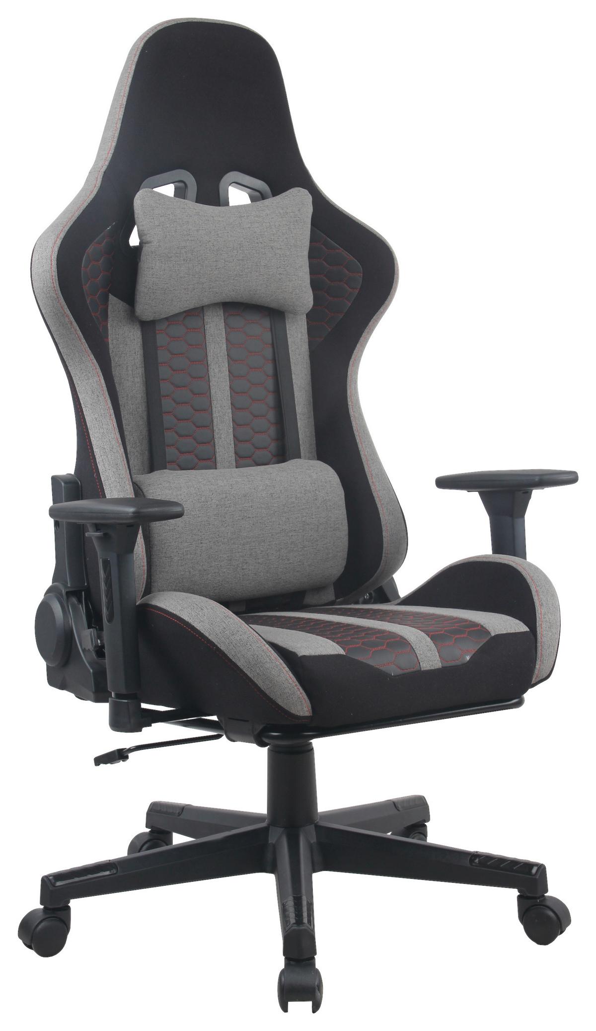 Gaming Stuhl Carlos Rückenkissen Schwarz - Rot/Schwarz, MODERN, Kunststoff/Textil (63/114/62cm)