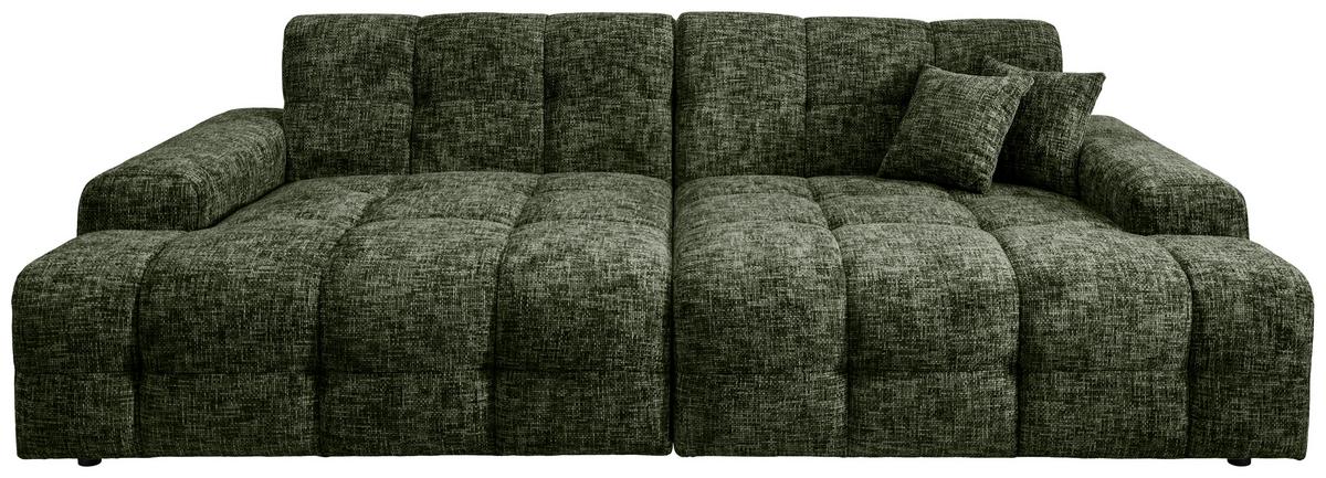 Bigsofa Bosco, Dunkelgrün B: 304 cm - Waldgrün/Schwarz, MODERN, Textil (304/87/155cm) - Livetastic