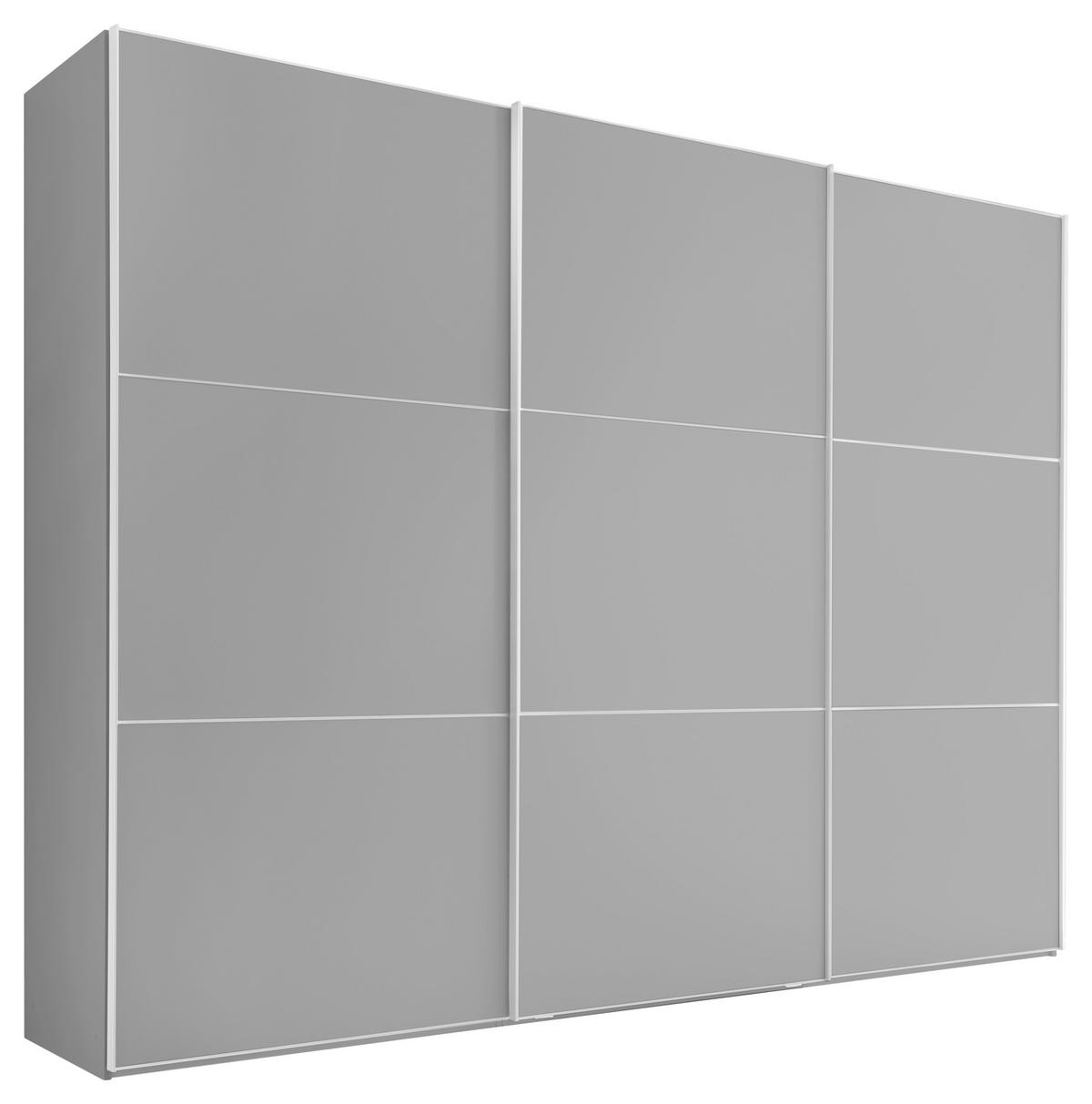 Schwebetürenschrank B: 280cm Includo, Grau - Grau, MODERN (280/222/68cm) - MID.YOU