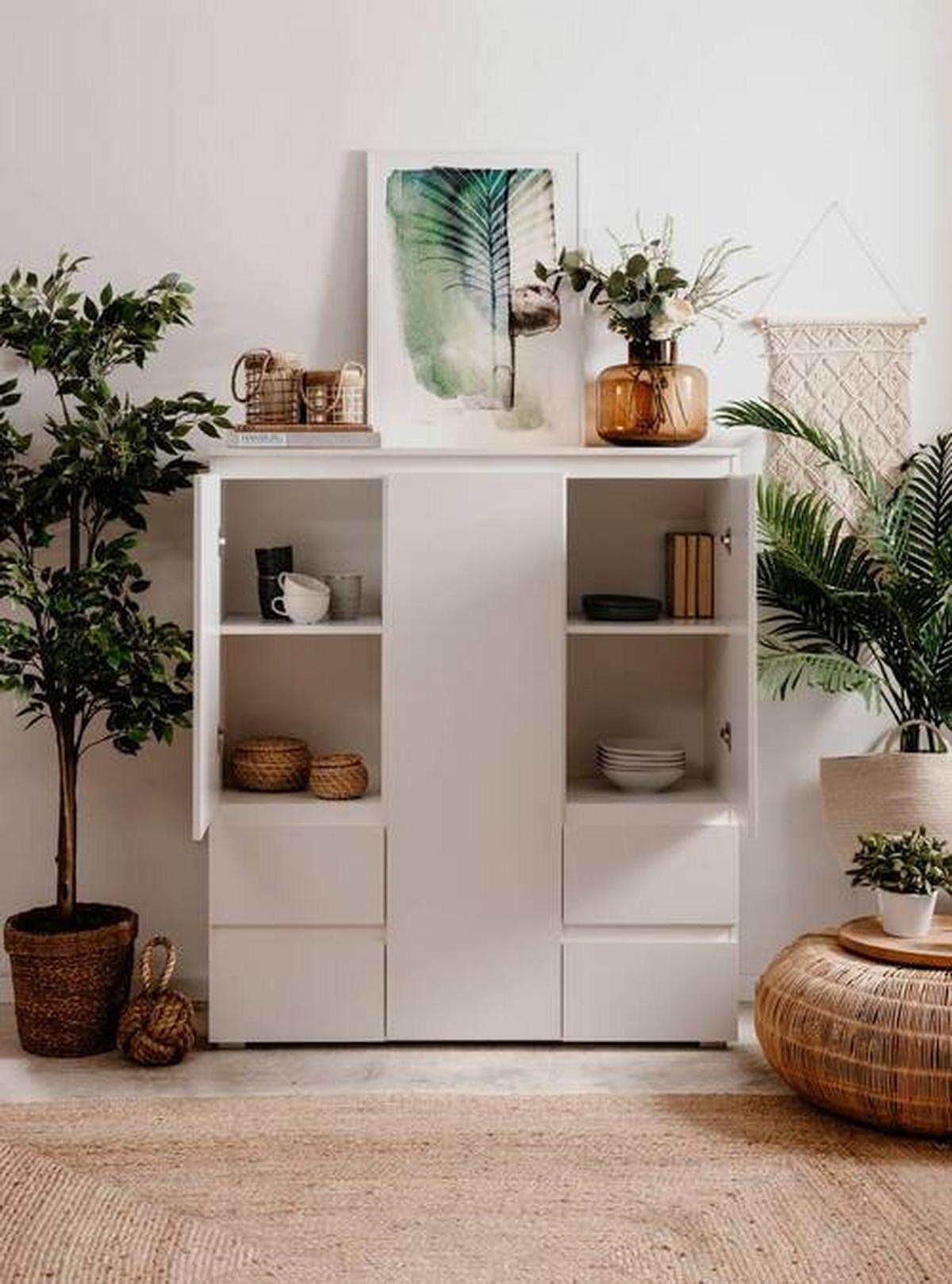 Highboard 116cm Image Weiß - Anthrazit/Weiß, Design, Holzwerkstoff (116/131/40cm) - MID.YOU