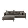 Ecksofa Lava - Graubraun/Schwarz, Design, Textil (180/255cm) - Livetastic