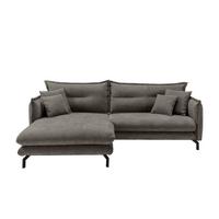 Ecksofa Lava - Graubraun/Schwarz, Design, Textil (180/255cm) - Livetastic