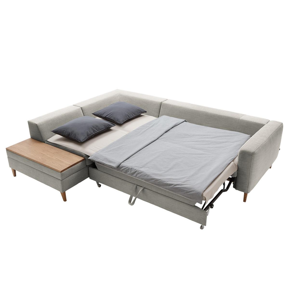 Ecksofa Alika, Grau S: 204x260 cm - Eschefarben/Grau, MODERN, Textil (204/260cm) - Trendmanufaktur