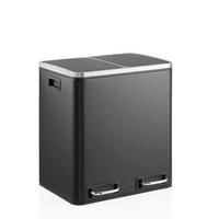 ABFALLEIMER Clean Schwarz B: 41,5cm - Schwarz, MODERN, Kunststoff/Metall (41,5/48/32cm) - MID.YOU
