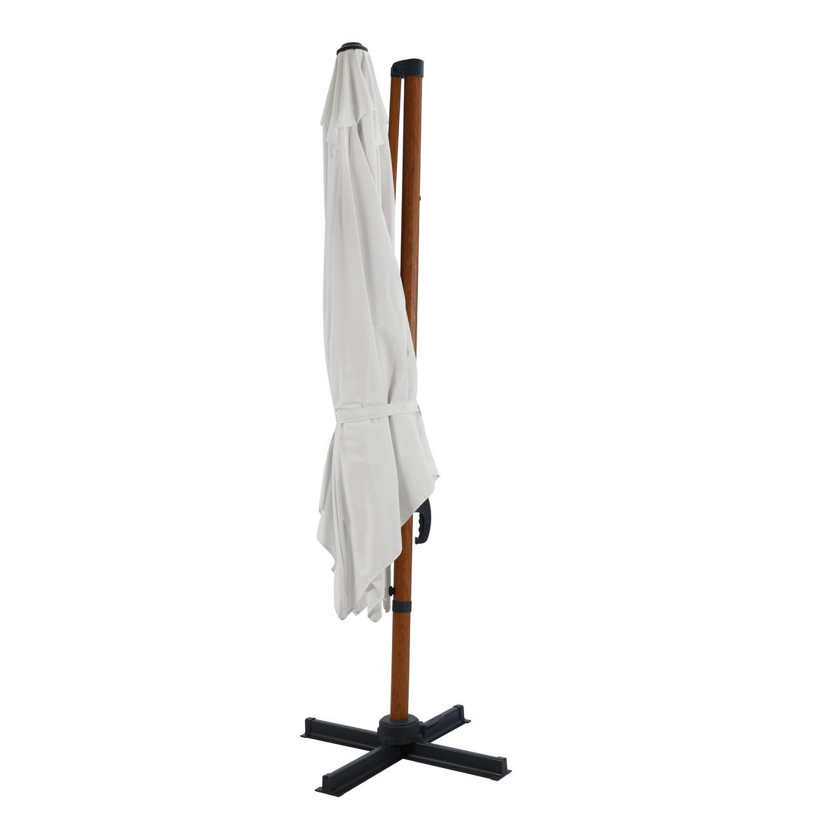 Ampelschirm Beige/Natur DM: 300 H:250 - Eichefarben/Beige, MODERN, Textil/Metall (300/250cm)