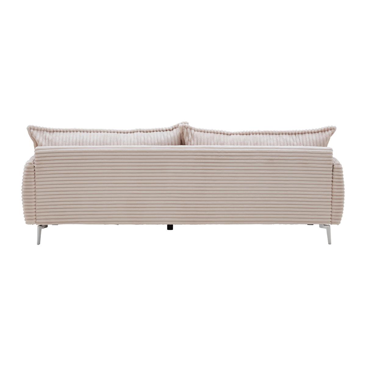 Veľká pohovka biela - biela/chrómová, Modern, kov/kompozitné drevo (241/90/117cm) - Mömax