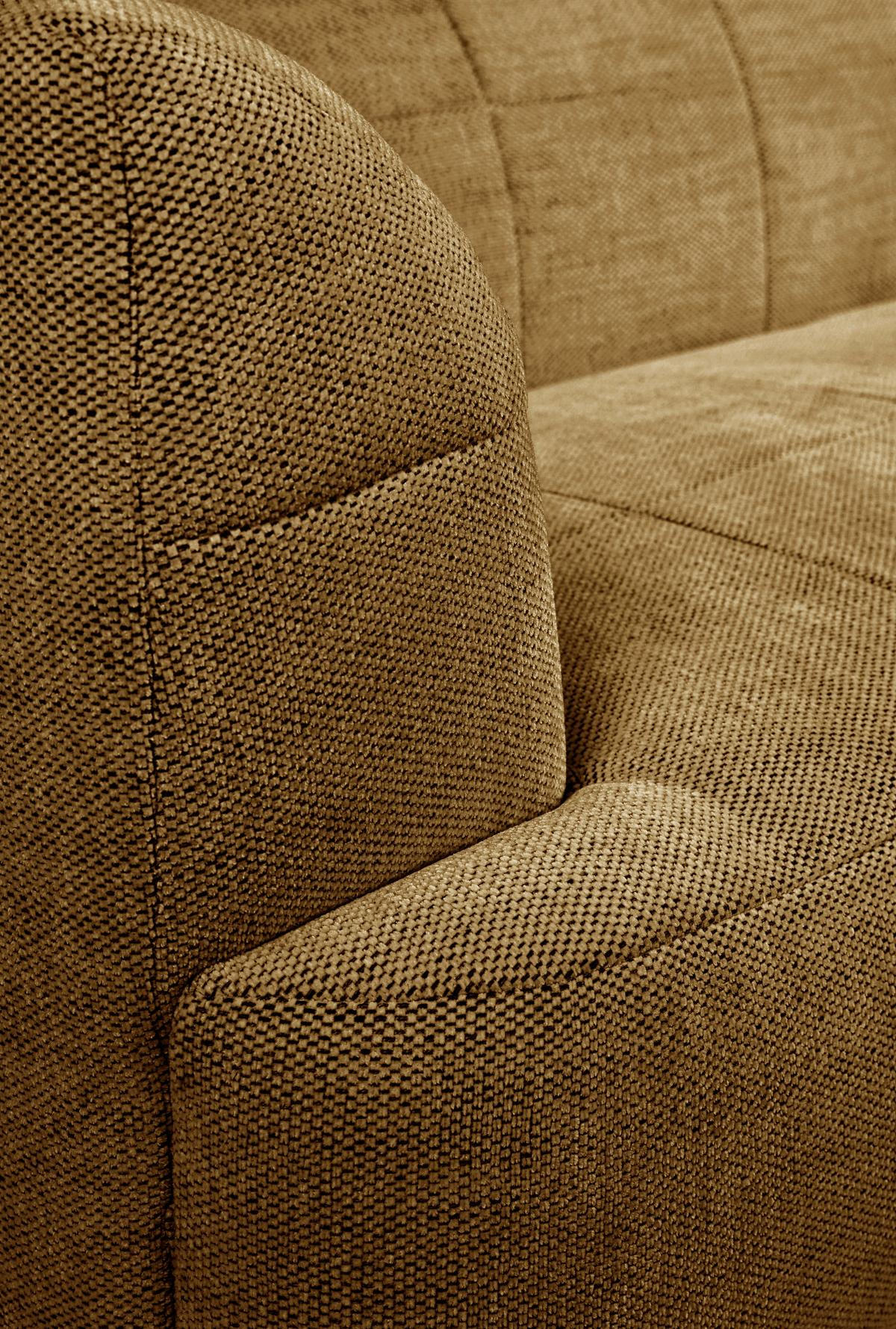 Ecksofa Lou Goldfarben/Schwarz, 158 cm - Goldfarben/Schwarz, Design, Textil (158/247cm) - MID.YOU