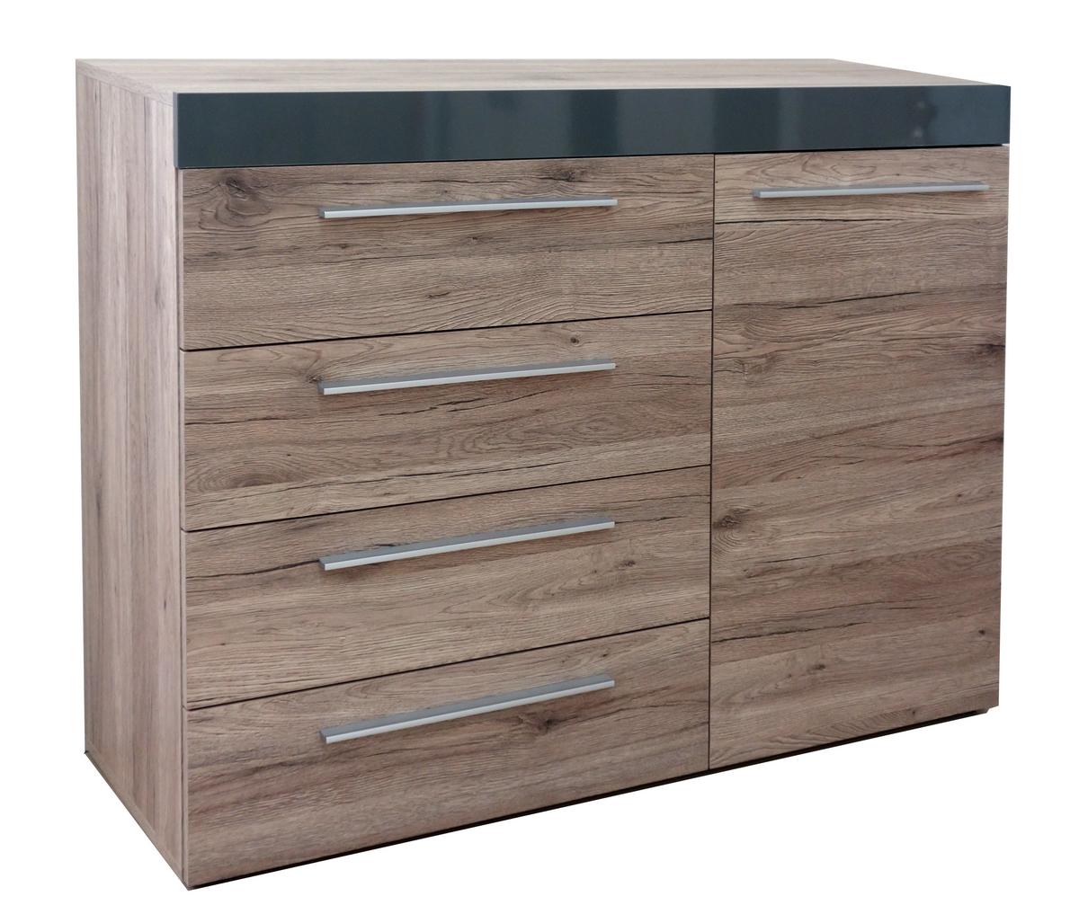 Komód Royal - San Remo tölgy, Modern, faalapú anyag (120/88/42cm)