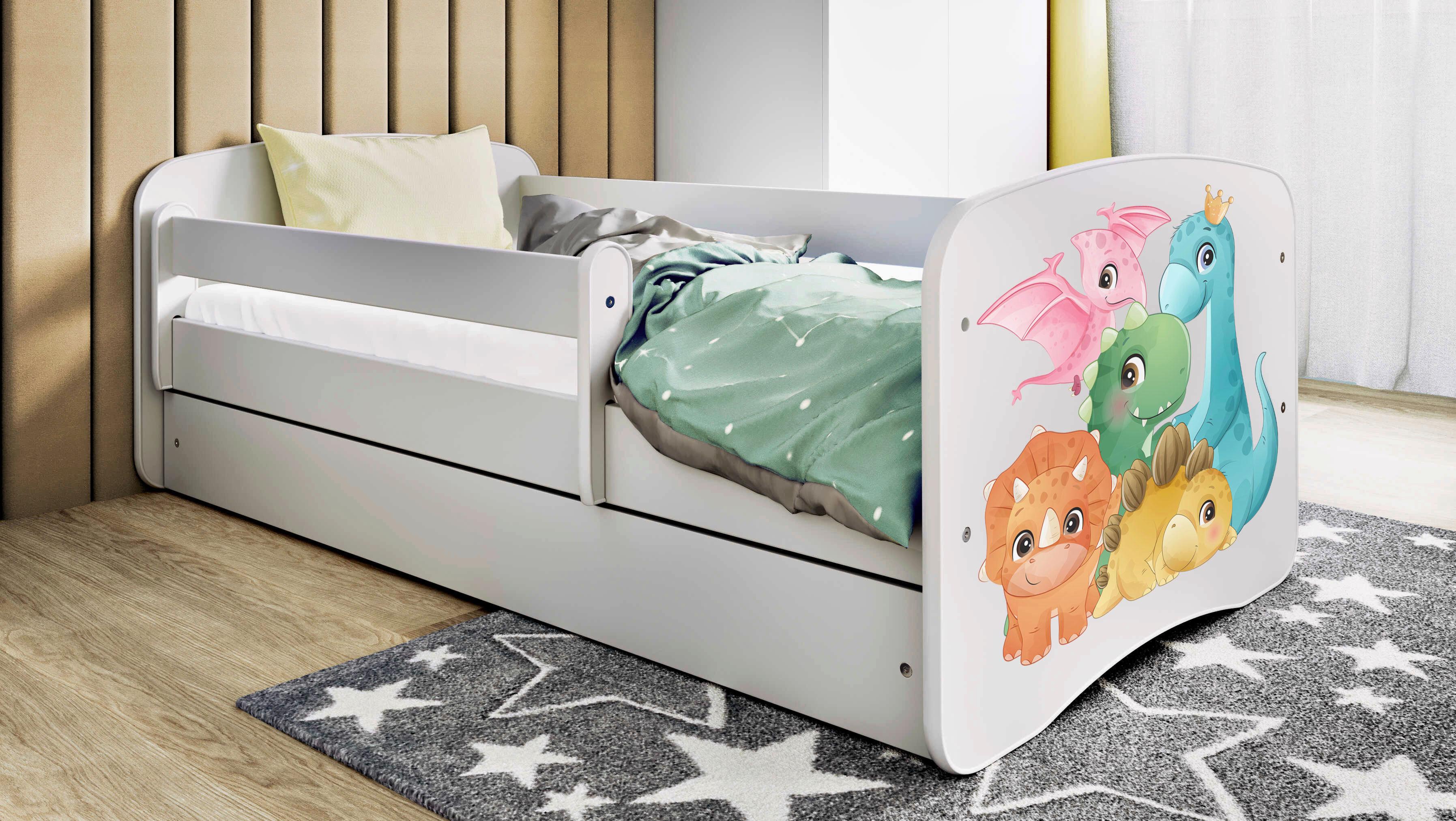Kinder-/Juniorbett Babydreams inkl. Matratze 80x160 - Birkefarben/Weiß, MODERN, Holz/Holzwerkstoff (80/160cm) - MID.YOU