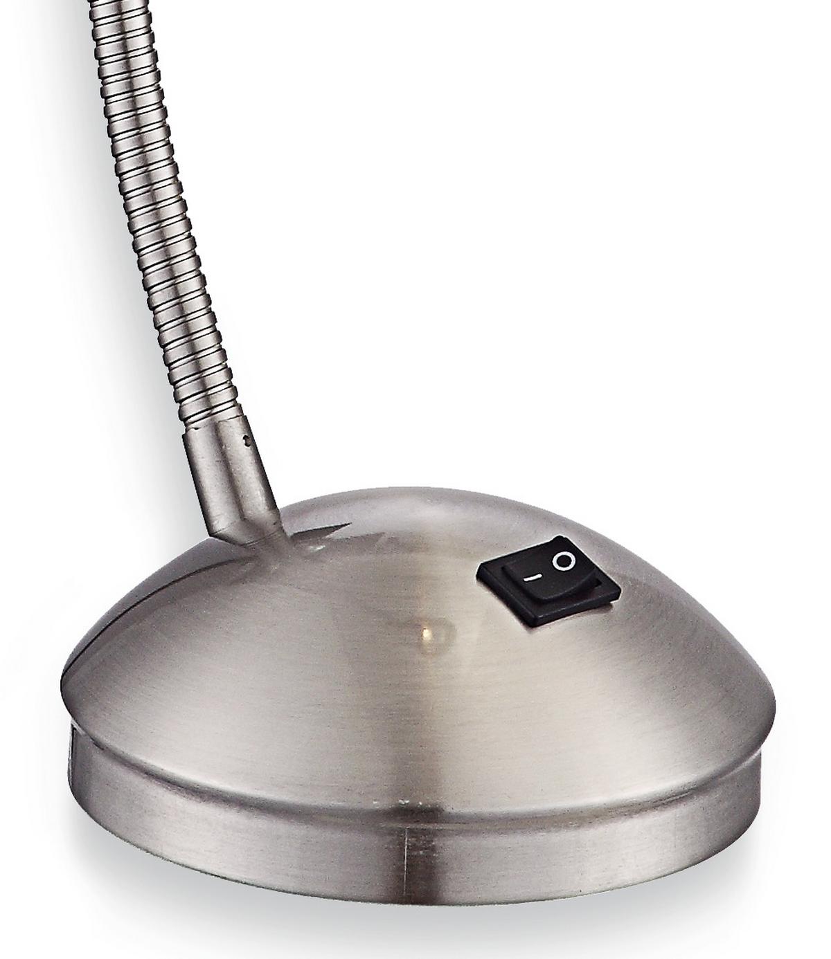 Led-schreibtischlampe Baldo Chromfarben Mit Flexarm - Chromfarben/Nickelfarben, KONVENTIONELL, Metall (44cm) - Luca Bessoni