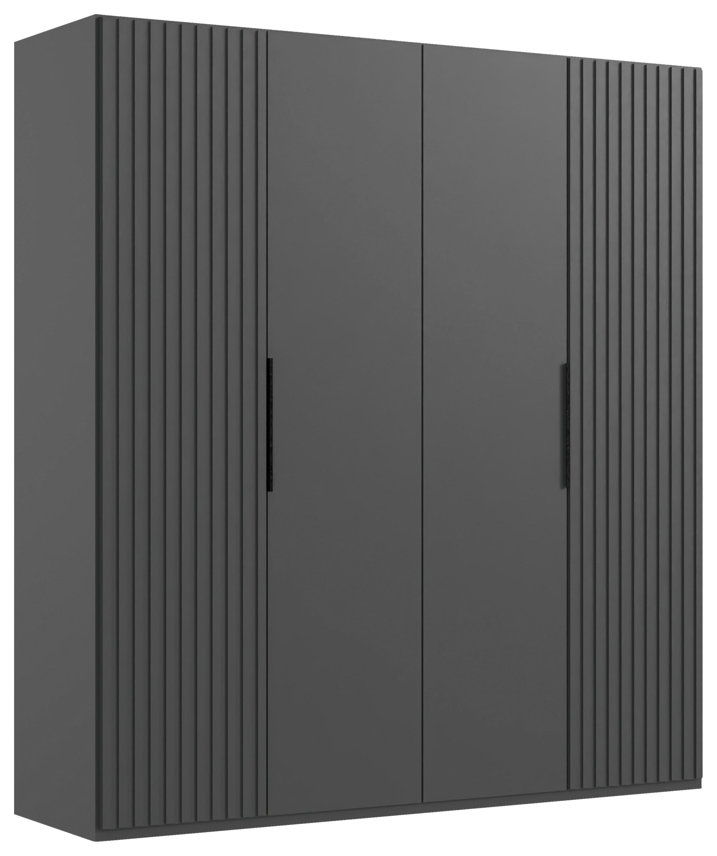 Drehtürenschrank Andorra Graphitfarben B: 200 Cm - Graphitfarben, MODERN, Holzwerkstoff (200/216/58cm) - MID.YOU