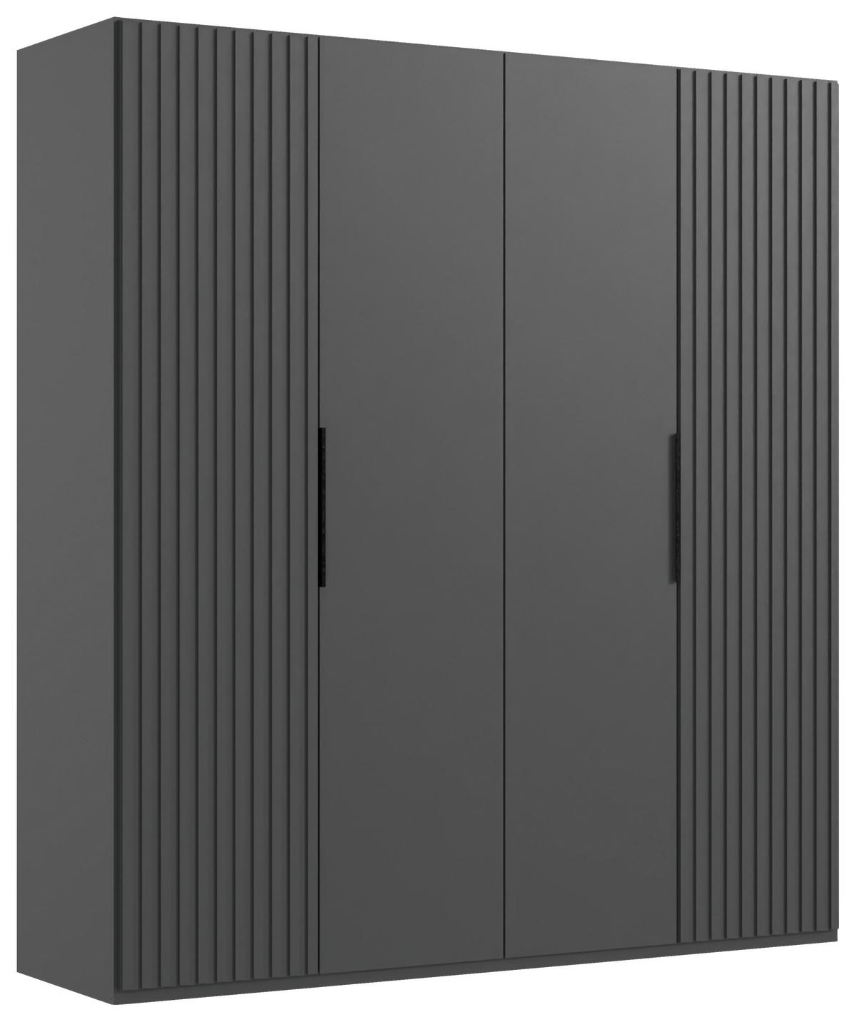 Drehtürenschrank Andorra Graphitfarben B: 200 Cm - Graphitfarben, MODERN, Holzwerkstoff (200/216/58cm) - MID.YOU