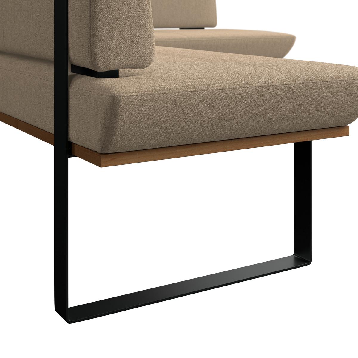 Eckbank Tristan Webstoff beige, S:225x175cm - Beige/Schwarz, MODERN, Holz/Textil (225/175cm) - James Wood
