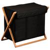 Wäschekorb Bambus Schwarz /Naturfarben 69x33x56,5 cm - Schwarz/Naturfarben, Basics, Holz/Textil (69/56.5/41cm) - Kesper