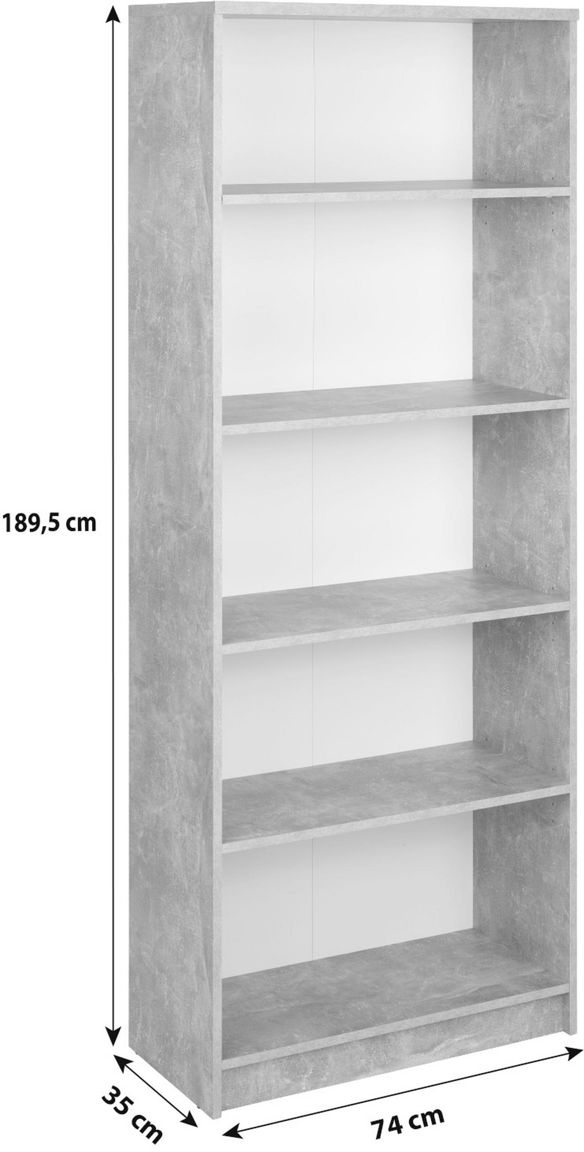 Regal 4-You New B 74 cm, Eiche Dekor - Eichefarben/Schwarz, MODERN, Holzwerkstoff (74/189,5/34,6cm)