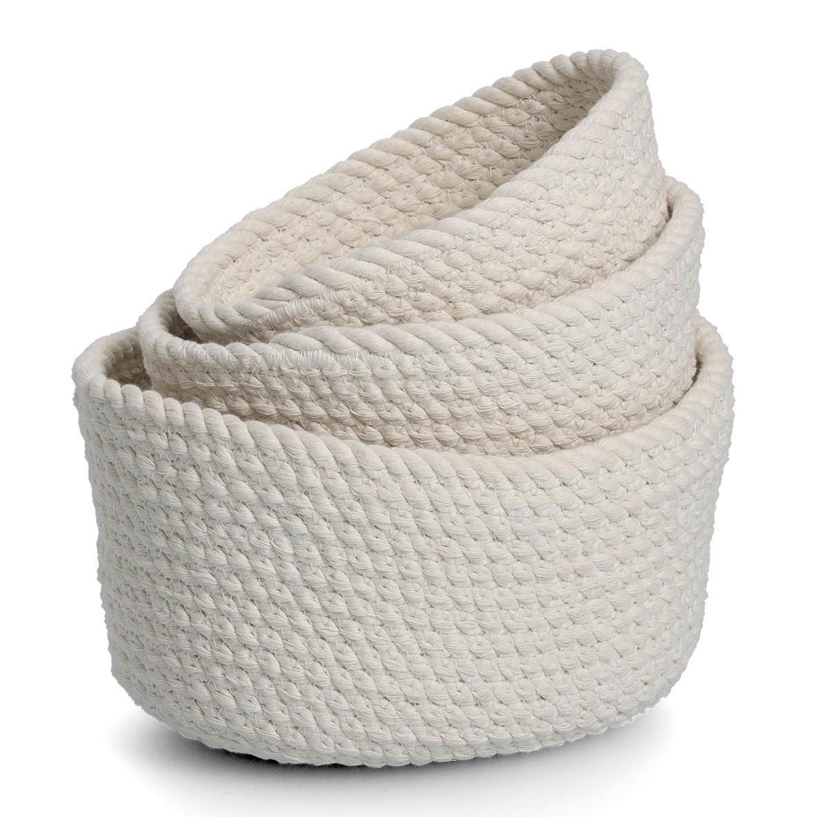 KORBSET Textil, Weiß - Weiß, Basics, Textil (24/17/13cm)