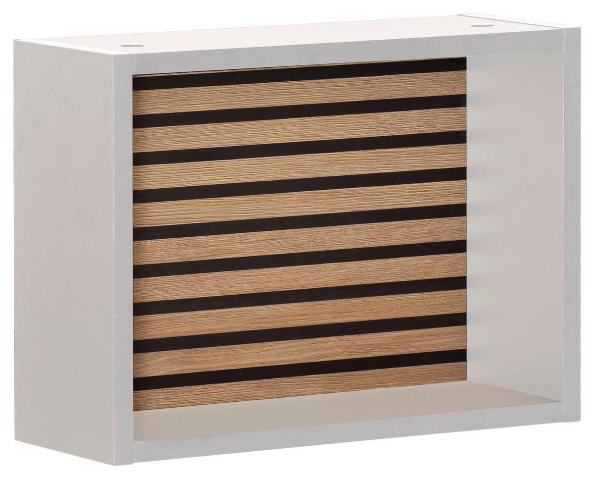 Wandregal Ekko B: 40,2cm Weiß, Eichefarben - Eichefarben/Weiß, MODERN, Holzwerkstoff (40,2/30,2/15,7cm) - MID.YOU