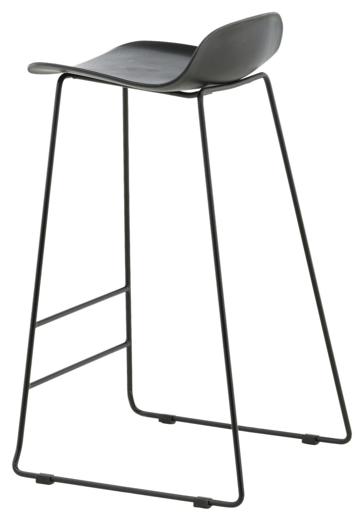 Barhocker-set Wave - Schwarz, Design, Kunststoff/Metall (50/87/42cm) - Livetastic